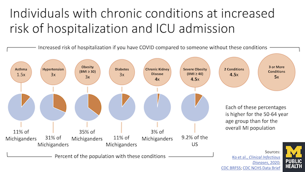 image  of the first slide from the Chronic Condition COVID-19 Risks in Michiganders slide deck